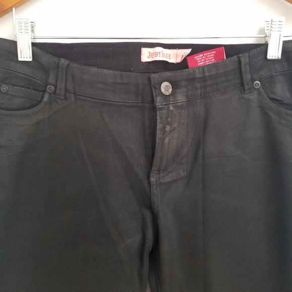 Judy Blue Black wax Coated Pants SZ 11 5% Spandex - Picture 4 of 6